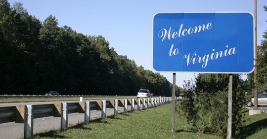 Image of Highway Sign that says, "Welcome to Virginia"