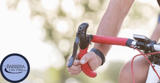 Red bicycle handle bar