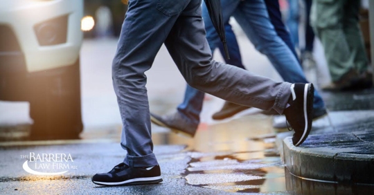 pedestrian stepping into road